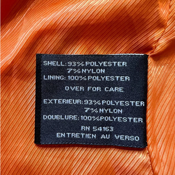 Cole Haan Orange Zip Up Lined Trench Coat-M - Picture 5 of 15